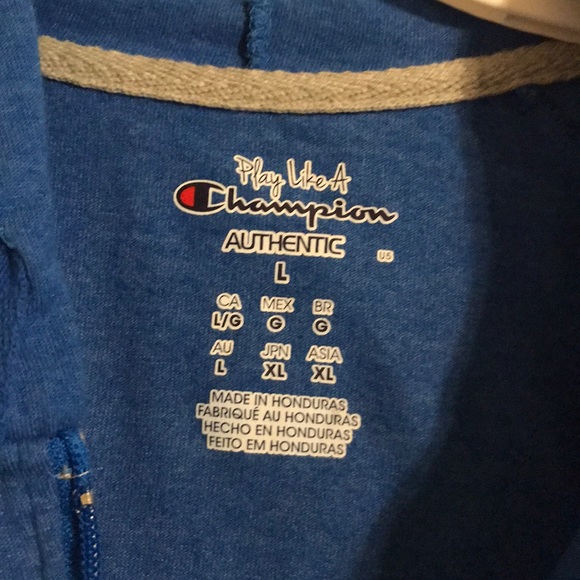 Champion Lightweight Hoodie Jacket Blue Boy’s L - Picture 3 of 4